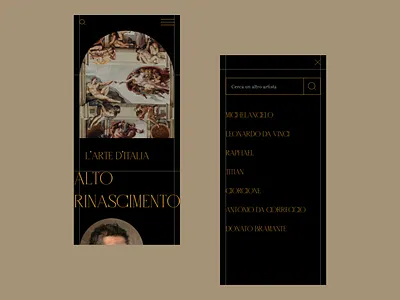 L'arte d'Italia - Alto Rinascimento adobexd art ui uidesign uiux userinterface webdesign website