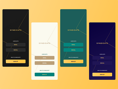 Login color options!! android app app design button classic classy dark dark ui gold gradient green indigo ios minimal off white premium rich ui ux yellow