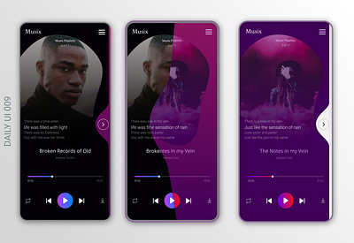 Music Player - DailyUI 009 app dailyui design liquid animation music player ui uichallenge userexperience userinterface