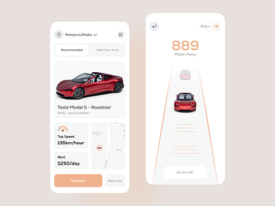 Car Rental App app design application booking car car app car rental driver ideate interface mobile mobile app rental app rental company search tesla transport ui zesan