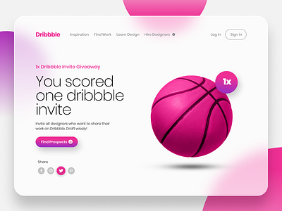 Dribbble Invite 1x giveaway (expired) app branding design dribbble invite fashion giveaway graphic graphic design hello invite landing page minimal minimalist player typography ui ui design ux web design website