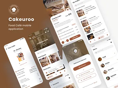 Cakeuroo (Food Cafe Delivery App) app design application design design food application food cafè food delivery food delivery app interface interface design mobile application mobile design product design ui ui design uiux