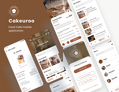 Cakeuroo (Food Cafe Delivery App) app design application design design food application food cafè food delivery food delivery app interface interface design mobile application mobile design product design ui ui design uiux