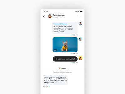 Message app design figma guest message minimal multi role my message staff ui uiux