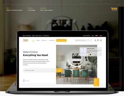 Furniture E-commerce Website. 3d arvr e commerce furniture landing page ui ui design website