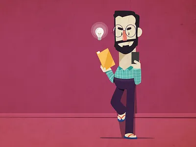 Geek animation artwork characters design flat illustration motion motion graphics