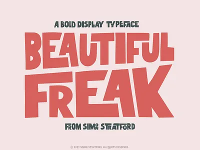 Beautiful Freak a bold display font backupgraphic bold cool font display font freak handletteredfont itsmesiimon lettering ligatures minimalfont opentype quirky sansseriffont streetfont trendy trendyfont typeface unique urban