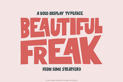 Beautiful Freak a bold display font backupgraphic bold cool font display font freak handletteredfont itsmesiimon lettering ligatures minimalfont opentype quirky sansseriffont streetfont trendy trendyfont typeface unique urban