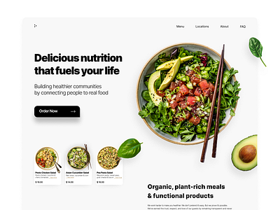 Food Landing Page UX/UI Design app branding data delivery app design food food app graphic design illustration landing page lightui minimal ui ux web design