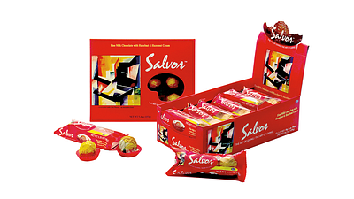 Salvos™ Fine Milk Chocolate with Hazelnut Packaging Designs branding design graphic design illustration logo typography vector
