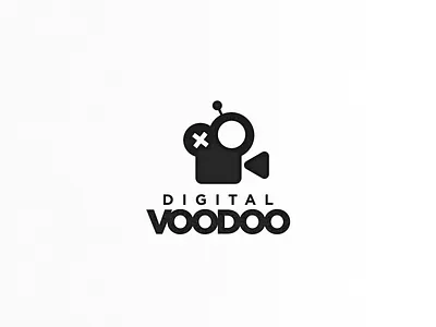 Digital Voodoo branding camera film production logo logo design minimalism movie negative space simple symbol voodoo