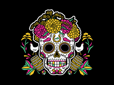 Kentucky Sugar Skull day of the dead dia de los muertos illustration kentucky skull sugar skull vector