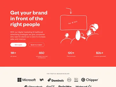 Ad marketing agency landing page agency homepage landing page marketing ui