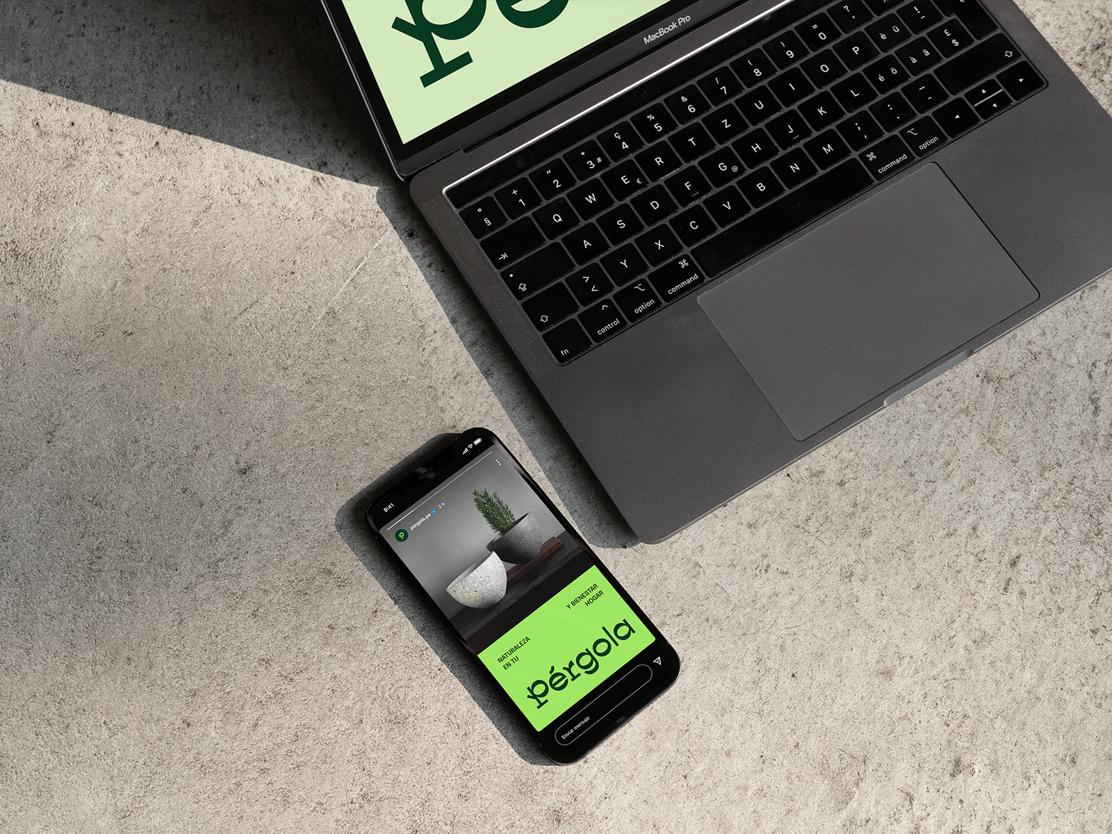 Pérgola Visual Identity branding design minimal plants typography