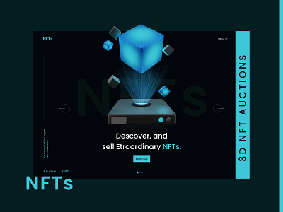 NFT Hero Sections 3d auction banner design hero hero section hero sections illustration latest ui latest web ui logo nft nft marketplace nft web ui web ui