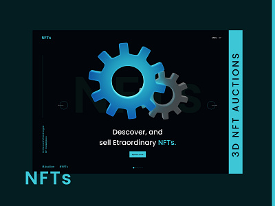 NFT Hero Sections 3d 3d auction design hero sections illustration latest ui latest web ui logo nft nft marketplace nft web