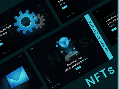NFT Marketplace 3d web hero section hero ui landing page nft marketplace web ui
