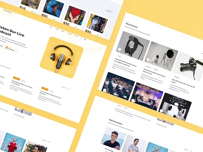 Podcast Ghost Theme blog blogging bootstrap business creative illustration podcast website