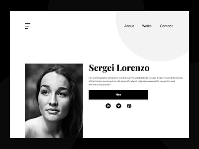 Concept Personel Website Landing Page design icon minimal typography ui