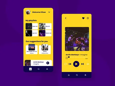 Concept Music Player App app design icon minimal typography ui