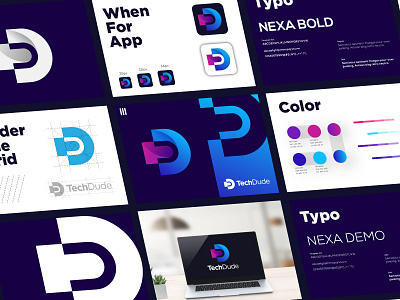 Letter T and D logo (TechDude). app app logo brand brand design brand guide brand logo branding creative d logo graphic design icon letter logo logo logo design logotype online simple t logo tech logo web logo