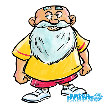 Santa on vacation cartoon character design humour illustration illustrator