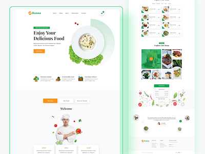 Ranna - Food Website delicious food delivery food service foodies interface pizza ranna restaurant saddam service startup tasty typorgraphy ui ui designer ux web website yummy