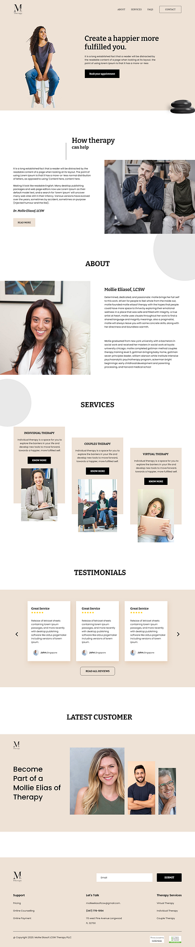 Mollie Eliasof Therapy graphic design ui web design