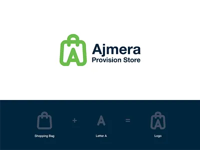 Ajmera Provision Store Branding ajmera bhopal branding designer food horeca illustration kantaap kewlani letter a logo minimal provision retail santosh shopping store