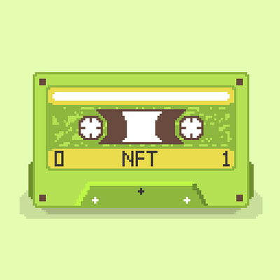 Cassette tape pixel style 8 bit cassette tape design graphic design illustraion nft pixel vintage