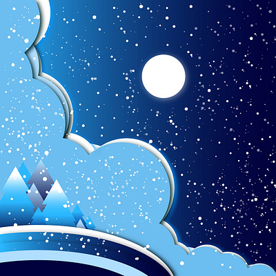 Snow Night design illustration logo