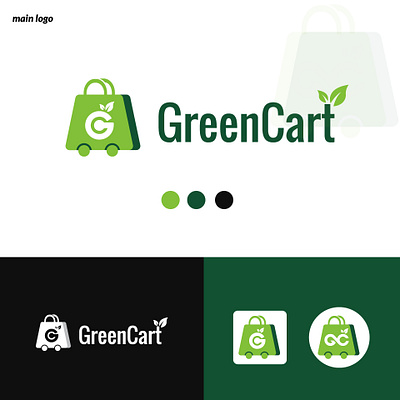 Greencart Logo Design 3d animation branding graphic design greentree logo logo design mamunislam85 motion graphics shopping logo treelogo ui