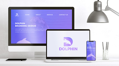 D Letter+ Dolphin Logo Design brand identity branding business card d letter logo dolphin dolphin brand dolphin logo gradient logo graphic design graphic panda illustration letter head letter logo logo logo design logo maker modern logo print items typography web
