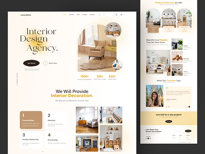 Luxury Decore - Interior Design Landing Page 2021 agency architecture clean design studio designer figma design furniture home interior interior design landingpage luxury minimal realstate ui ux web web design website