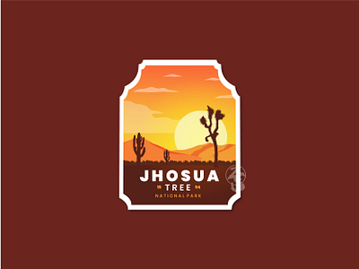 Jhosua Tree National Park 3d adventure adventure logo animation badge branding design flat graphic design illustration jhosua line art logo mountain nationalpark retro sea summer ui vector