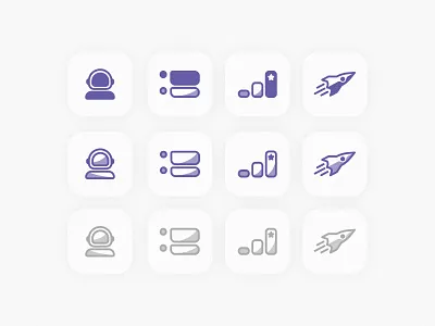 SkyTask app icon set 2d adobe app astronaut bar branding design figma graphic design illustration ios rocket set space texture ui user ux