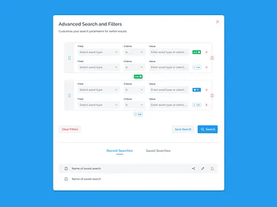 Advanced Search advanced search minimalist modal search ui