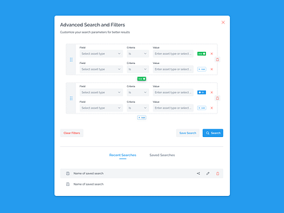 Advanced Search advanced search minimalist modal search ui