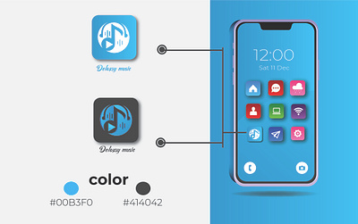 There are a Delaxsy music apps apps apps icon brand branding design graphic design icon illustration illustrator latter logo music music logo typography ui