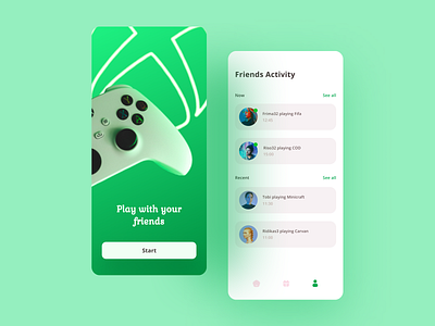 XBOX Gaming App UI 3d app design app ui apps branding business design game illustration interaction logo mobile app playstation trend ui usability ux xbox