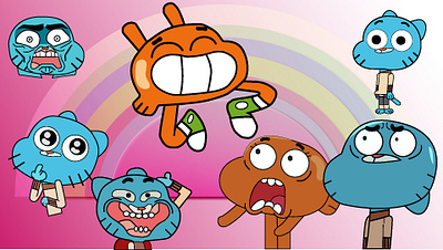 Amazing World of Gumball amazing anime bleu gumball orange vector