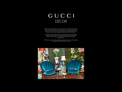 Gucci Dècor - Redesign Concept adobexd after effects animation app concept branding creative direction ecommerce website figma gucci gucci decor mobile app mobile app design typography ui ui design user interface ux ux ul website design website redesign