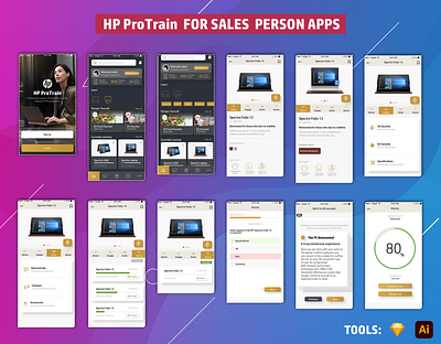 HP ProTrain Training Apps app design icon ui ux