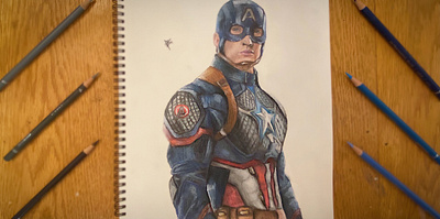 Captain America Drawing art captainamerica chrisevans coloredpencils drawing marvel
