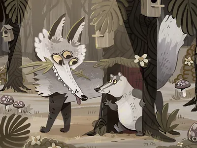 Forest creatures animal illustration animals badger book illustration character design forest illustration fox fox illustration illustration