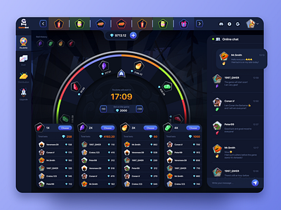 Game roulette - Dark Theme 🎰 2d bet bets betting casino dashboard figma gambling game bet game design game illustration game roulette jackpot lottery product design slots ui uiux value:slots