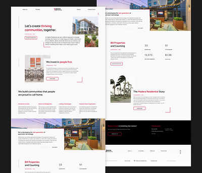 Madera Residential black design minimal modern propertymanagement red ui ux webdesign website
