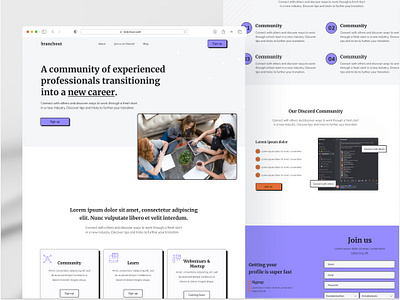 Community Landing Page community design herosection landing page purple ui webdesigner
