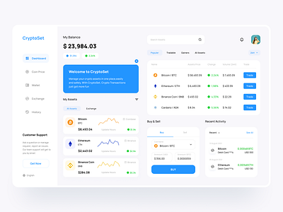 Crypto Exchange - Dashboard android clean crypto cryptocurrency dashboard exchange ios website