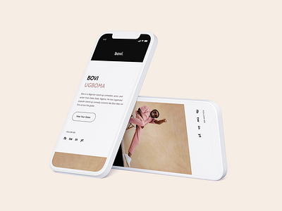 Bovi - Official Website actor comedian dailui design flat ui minimal minimalist modern new personal portfolio personal website portfolio portfolio website simple ui uid ux uxui web website